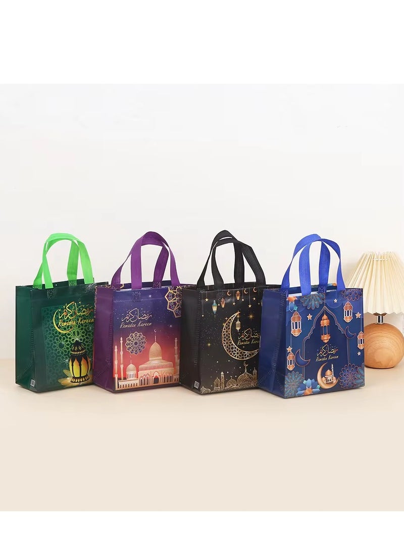 9 Pieces Ramadan Kareem Non-woven Bags Eco Friendly Color Printing Reusable Gift Bags Ramadan Mubarak - Image 4