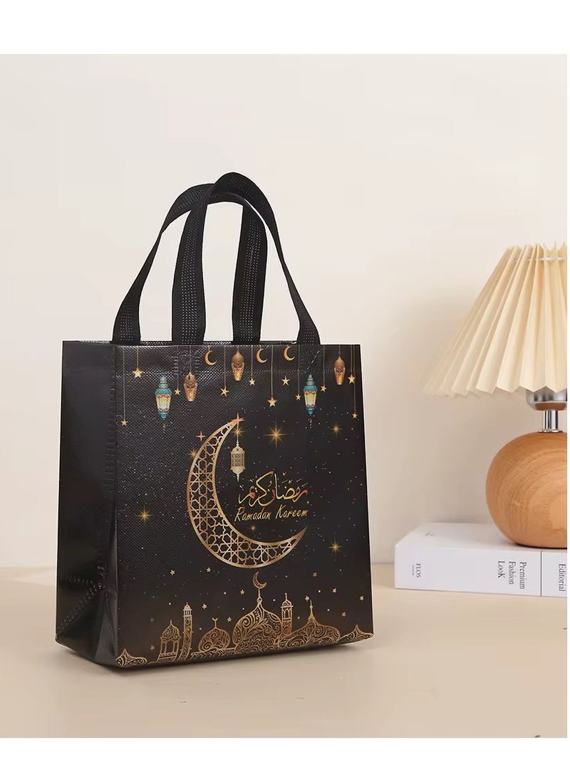 9 Pieces Ramadan Kareem Non-woven Bags Eco Friendly Color Printing Reusable Gift Bags Ramadan Mubarak - Image 2