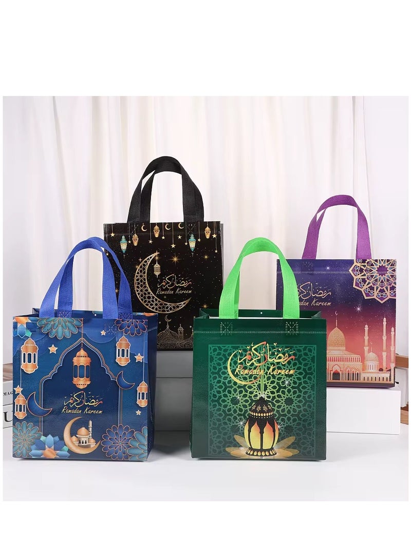 9 Pieces Ramadan Kareem Non-woven Bags Eco Friendly Color Printing Reusable Gift Bags Ramadan Mubarak - Image 5