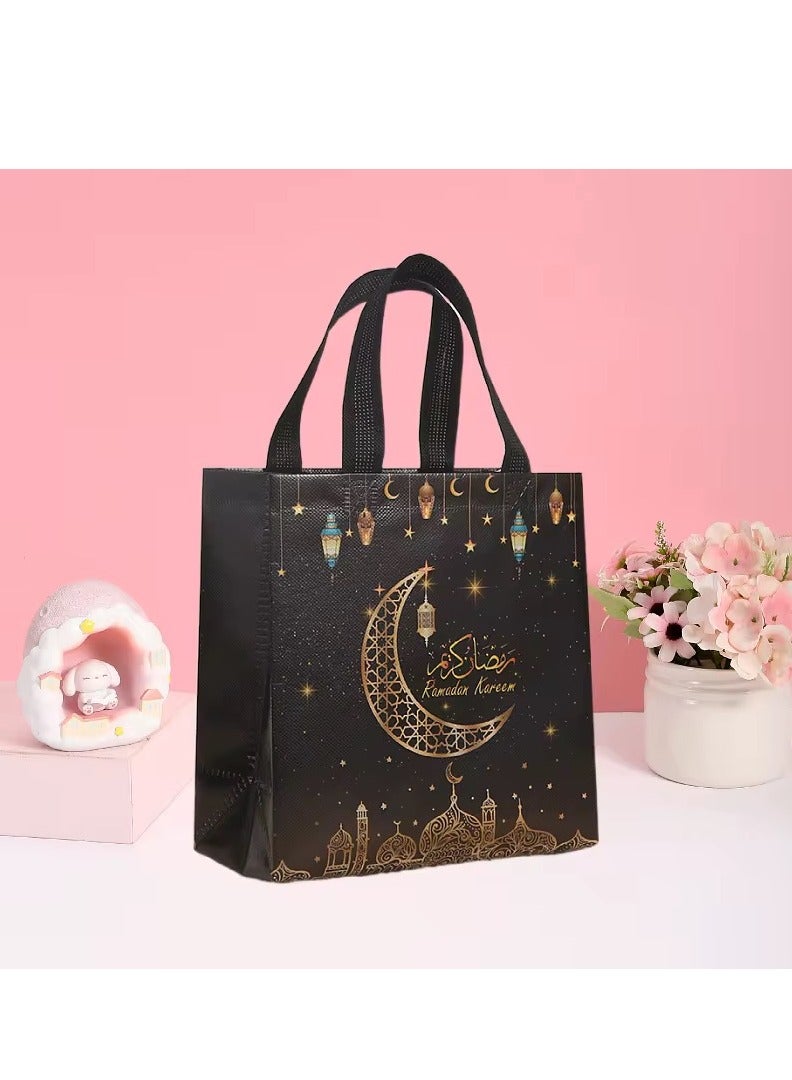 9 Pieces Ramadan Kareem Non-woven Bags Eco Friendly Color Printing Reusable Gift Bags Ramadan Mubarak - Image 3