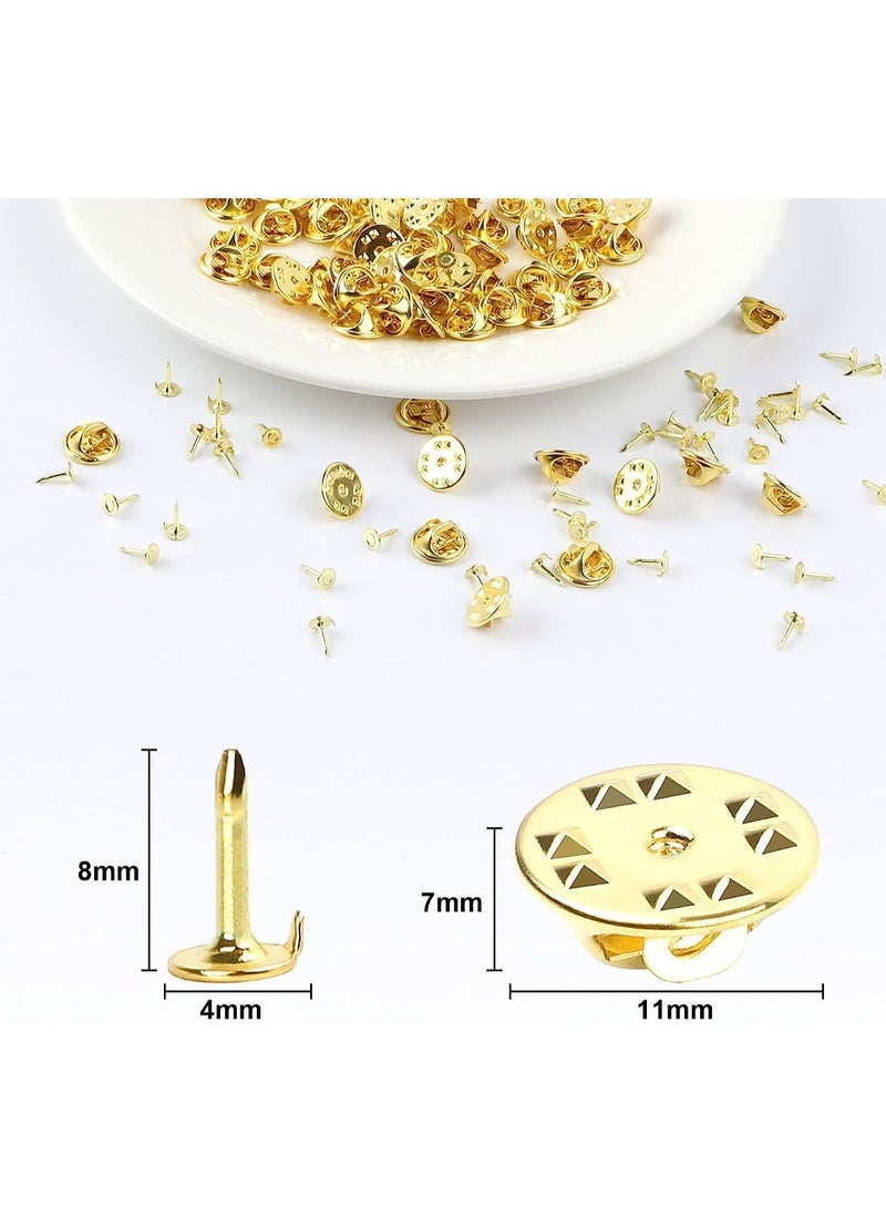 إسكدنيا 100 Pairs erfly Clutch Tie Tacks Pin Back Replacement with 8mm Length for Backs Lapel Brass Badge Hat Blank Pins Craft Making - Image 4