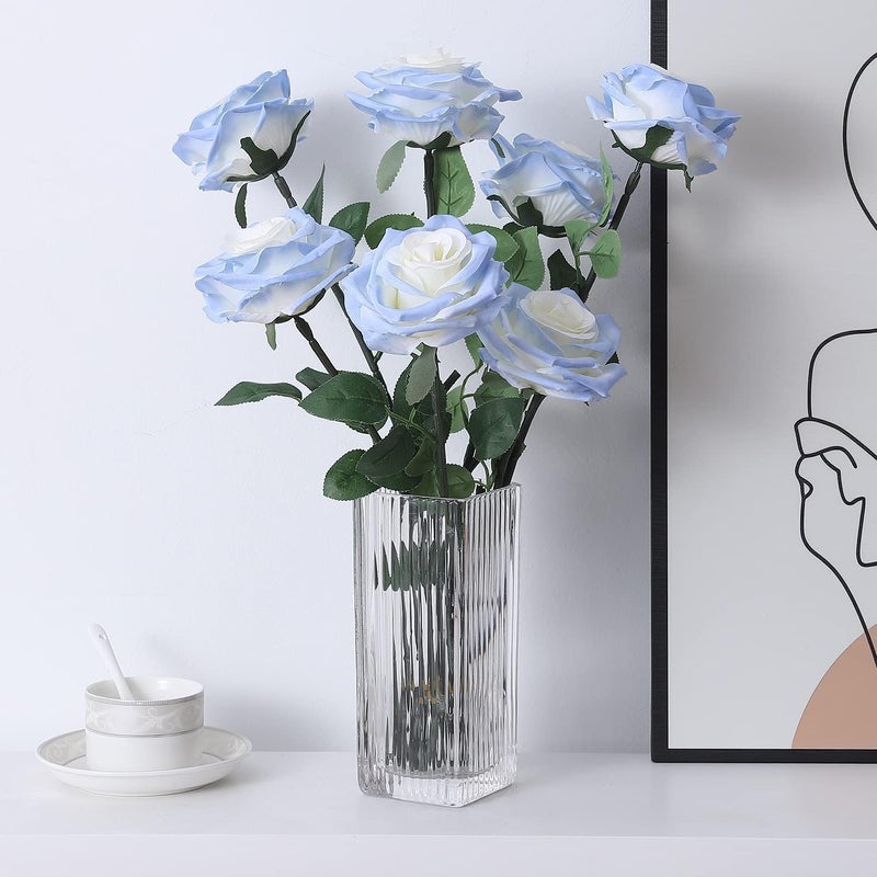 Hidak Roses Artificial Silk Flowers Faux Rose Flower Long Stems Bouquet for Arrangement Wedding Centerpiece Party Home Office Decor Artificial Plant Craft Without Vase - Image 3