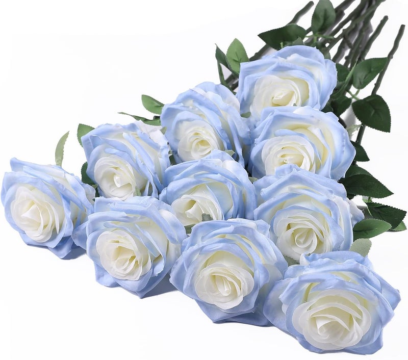 Hidak Roses Artificial Silk Flowers Faux Rose Flower Long Stems Bouquet for Arrangement Wedding Centerpiece Party Home Office Decor Artificial Plant Craft Without Vase - Image 1