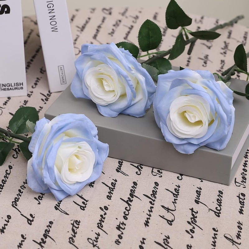 Hidak Roses Artificial Silk Flowers Faux Rose Flower Long Stems Bouquet for Arrangement Wedding Centerpiece Party Home Office Decor Artificial Plant Craft Without Vase - Image 4
