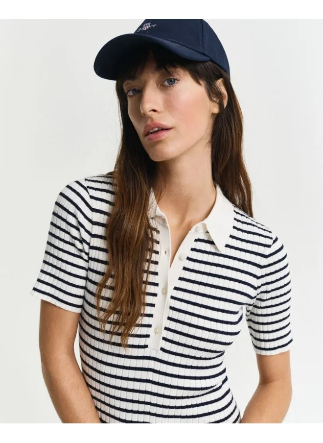 GANT Striped Rib Knit Short Sleeve Rugger Dress