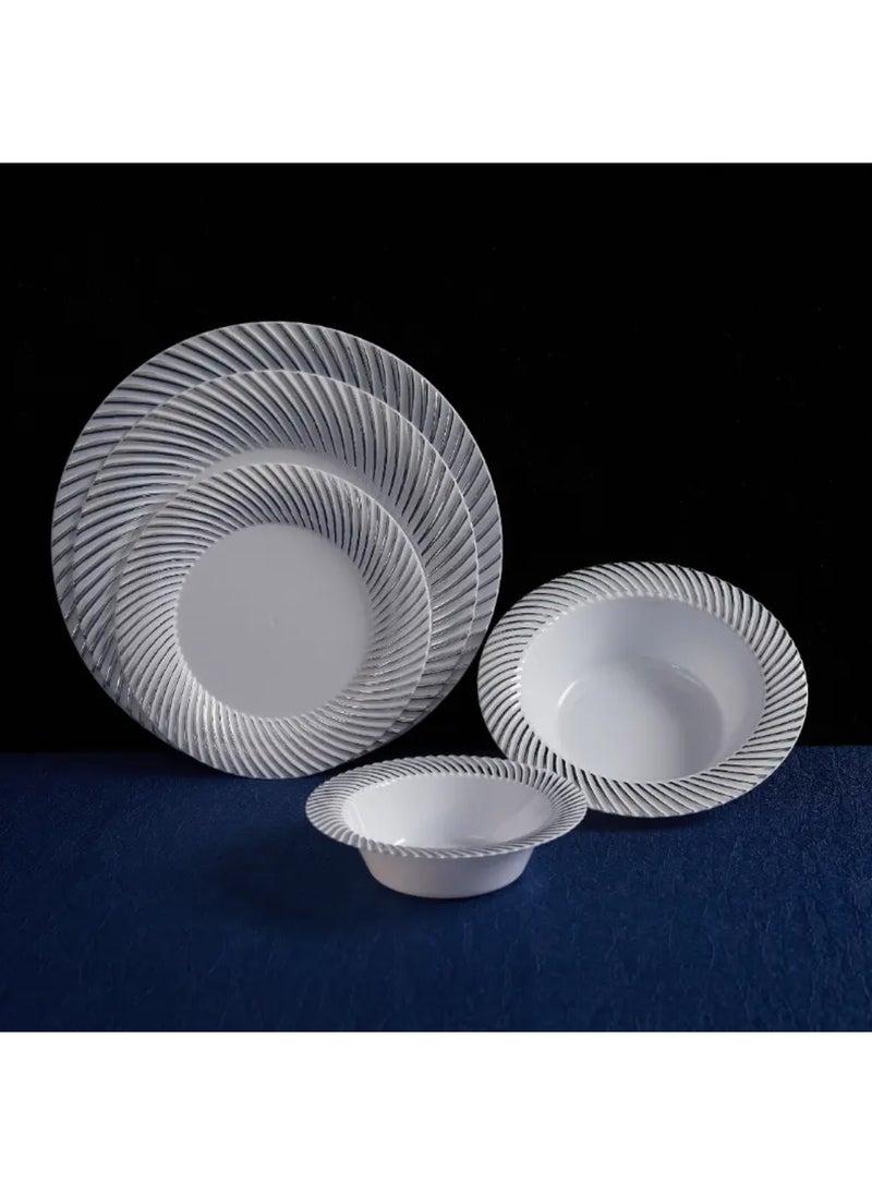 50 Pcs Silver Disposable Dinner ware Set for outing and  Guest  Sizes Plate 7inch(10Pcs), Plate 9 inch(10Pcs), Plate 10inch(10Pcs), Bowl 4inch(10Pcs), Bowl 7inch(10Pcs)   Plates Set. - pzsku/Z2CB3C160E3F43C68B390Z/45/_/1733317804/23e27412-7248-4a39-9bdc-10faeff8f147