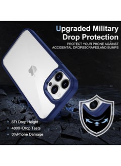 Generic Case Clear Anti Yellow Heavy Duty Protection Transparent Shockproof Rugged Cover Soft TPU Hard Bumper Safe Grip Protective Light Cover for iPhone 14 Plus/15 Plus (Blue)  - Image 5