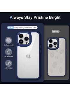 Generic Case Clear Anti Yellow Heavy Duty Protection Transparent Shockproof Rugged Cover Soft TPU Hard Bumper Safe Grip Protective Light Cover for iPhone 14 Plus/15 Plus (Blue)  - Image 3