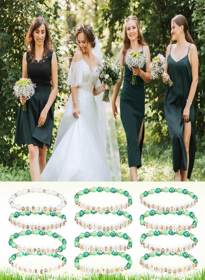 Otuuz 24 Pcs Camp Bachelorette Party Favors Pearl Beaded Camp Bachelorette Decorations Team Bride Bracelets Bridesmaid Friendship Bracelet Gift for Party Bridal Shower Engagement Wedding Favor - Image 3