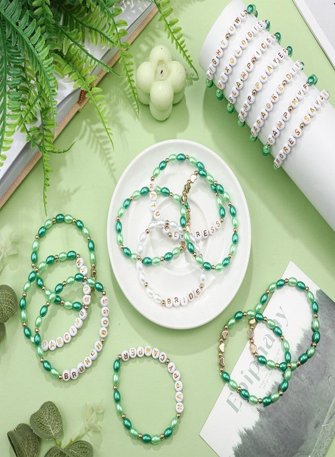 Otuuz 24 Pcs Camp Bachelorette Party Favors Pearl Beaded Camp Bachelorette Decorations Team Bride Bracelets Bridesmaid Friendship Bracelet Gift for Party Bridal Shower Engagement Wedding Favor - Image 4