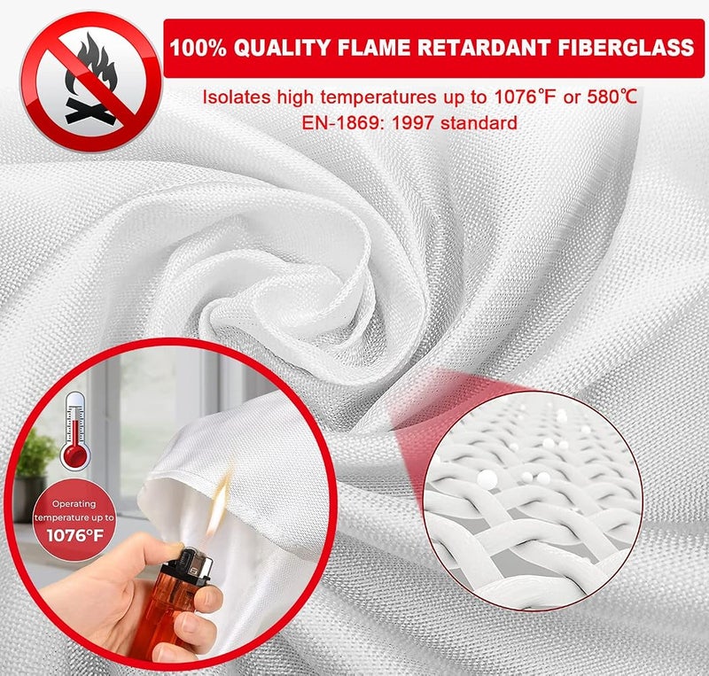 wucgea Fire Blanket Emergency Blanket for Home & Kitchen - 4 Pack Fiberglass Reusable Fire Blanket Emergency Blanket is Desighed for Emergency Suitable for Use in Home Kitchen Car Van RV Office Garage(1m x - Image 2