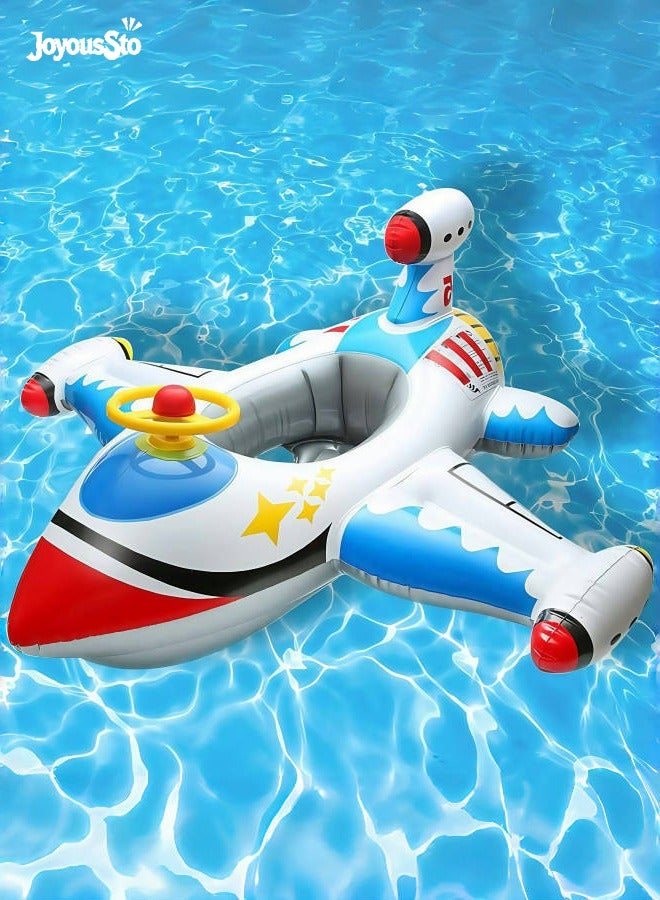 JoyousSto Baby Inflatable Pool Float Swimming Float Boat with Steering Wheel Horn for Kids Toddlers Age 1-5 Boys Girls Inflatable Swimming Pool Toys  Summer Pool Swim Ring Beach Supplies  - Image 1