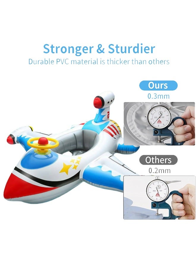 Baby Inflatable Pool Float Swimming Float Boat with Steering Wheel Horn for Kids Toddlers Age 1-5 Boys Girls Inflatable Swimming Pool Toys  Summer Pool Swim Ring Beach Supplies