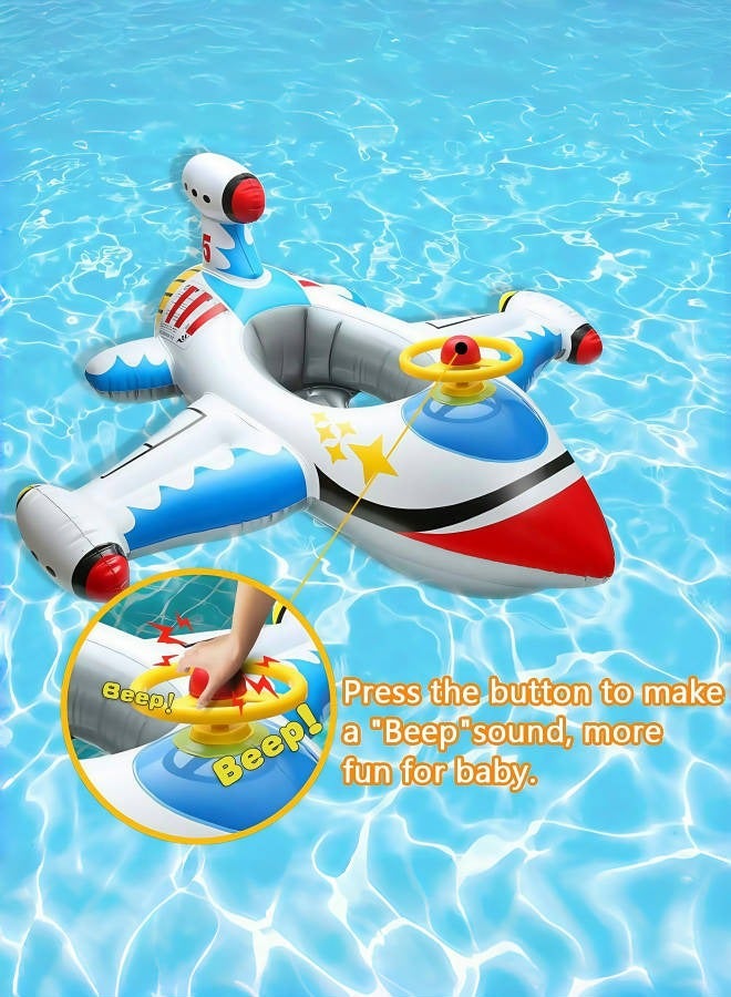 JoyousSto Baby Inflatable Pool Float Swimming Float Boat with Steering Wheel Horn for Kids Toddlers Age 1-5 Boys Girls Inflatable Swimming Pool Toys  Summer Pool Swim Ring Beach Supplies  - Image 4