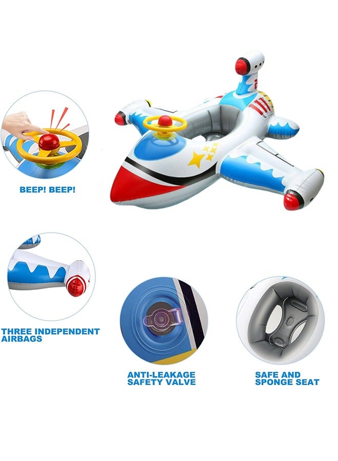 JoyousSto Baby Inflatable Pool Float Swimming Float Boat with Steering Wheel Horn for Kids Toddlers Age 1-5 Boys Girls Inflatable Swimming Pool Toys  Summer Pool Swim Ring Beach Supplies  - Image 5