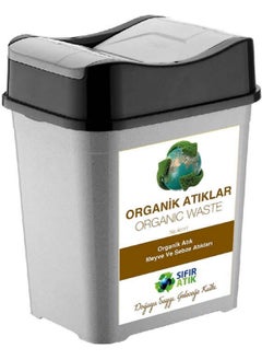 Deembro Zero Waste Bin 35 Lt * 4 Pieces Recycling Bin Plastic Double Cover Paper-Organic-Glass-Plastic  - Image 4