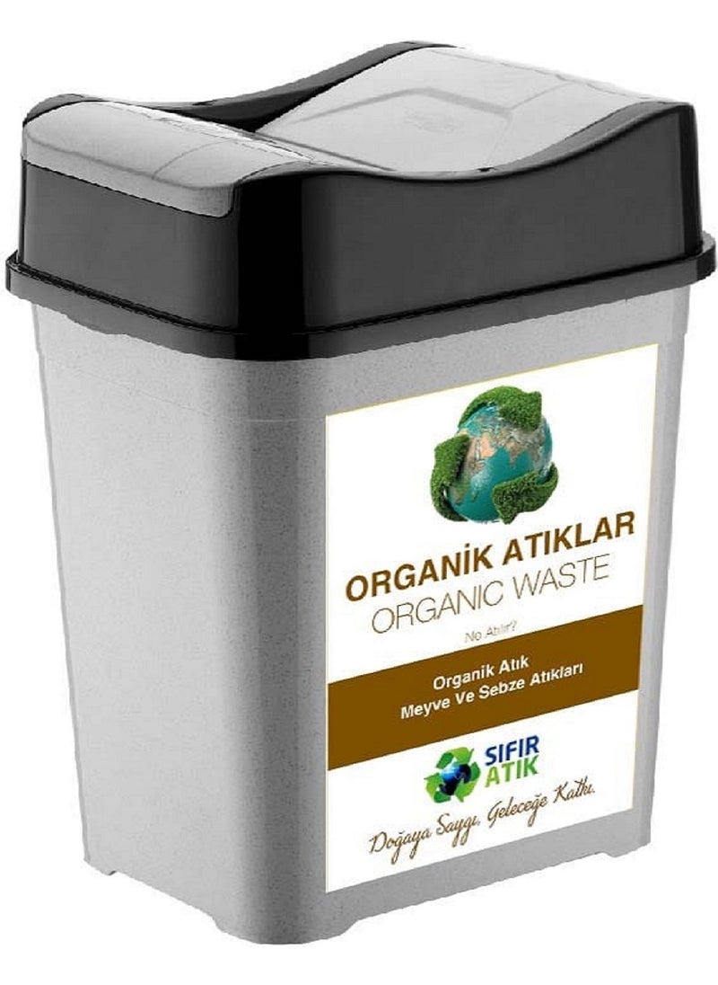 Deembro Zero Waste Bin 35 Lt * 4 Pieces Recycling Bin Plastic Double Cover Paper-Organic-Glass-Plastic  - Image 4