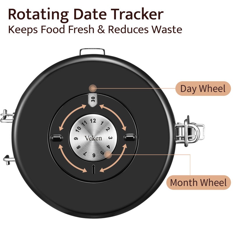 Veken Coffee Canister, Airtight Stainless Steel Kitchen Food Storage Container with Date Tracker and Scoop for Grounds Coffee, Beans, Tea, Flour, Cereal, Sugar, 22OZ, Gray - Image 2