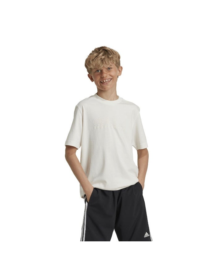 Adidas - adidas J Szn Gfx Tee White Training T-Shirts 7-8Y - Image 1