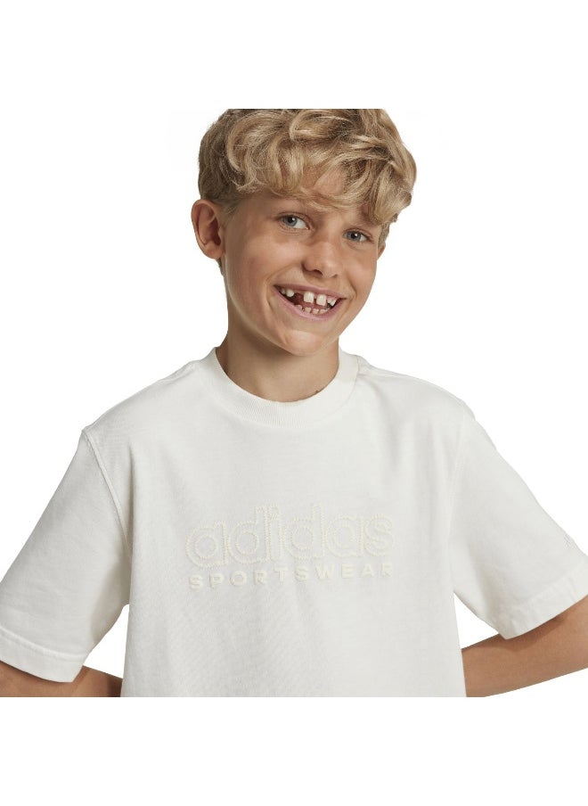 Adidas - adidas J Szn Gfx Tee White Training T-Shirts 7-8Y - Image 1