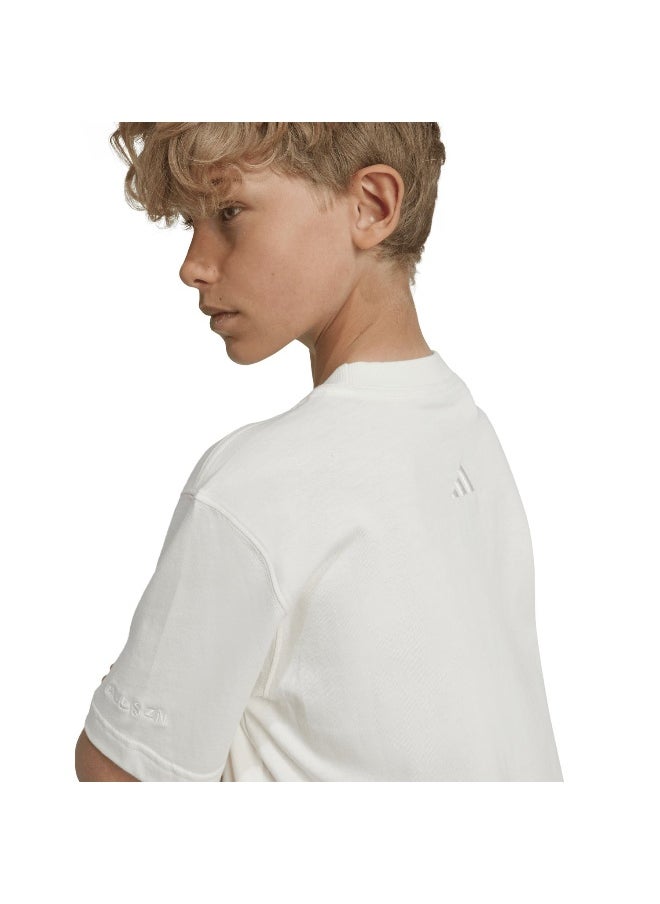 Adidas - adidas J Szn Gfx Tee White Training T-Shirts 7-8Y - Image 1