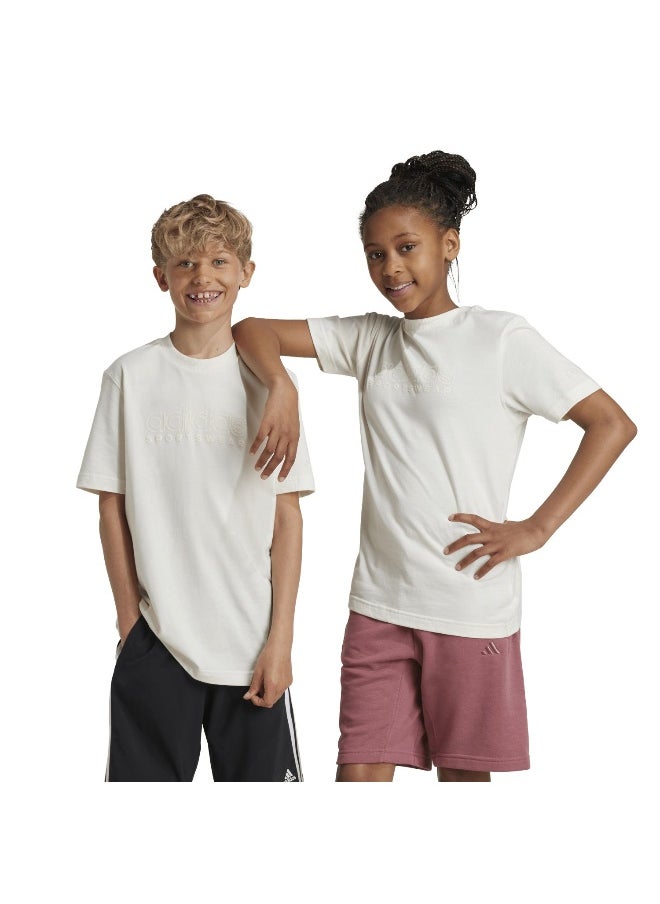 Adidas - adidas J Szn Gfx Tee White Training T-Shirts 7-8Y - Image 1