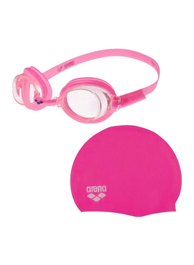 أرينا طقم نظارات السباحة مع قبعة – مضاد للضباب وواقٍ من الأشعة فوق البنفسجية، مانع لتسرب الماء ومريح - Image 1