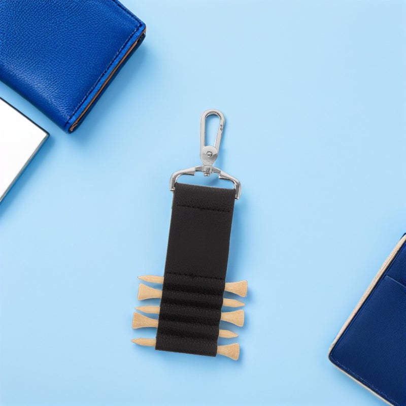 2pcs Golf Tee Stand: Hanging Tee Holder Pu Leather Carrier Organizer Clip Golfs Supply For Travel Storage Easy Carrying Accessories - Image 5