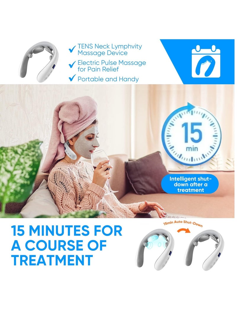 general Electric Neck Massager with Heat,Neck Lymphatic Massager for Pain and Fatigue Relief, 10 Modes 16 Levels Cordless and Portable Neck Massager Perfect Gifts - Image 2