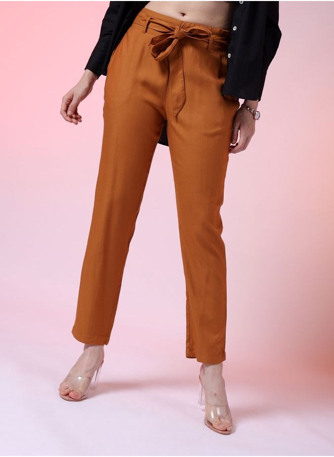 Freehand Women Tapered Solid High-Rise Pants  - Image 1