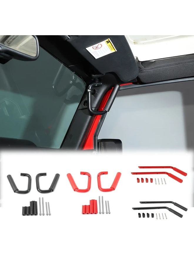 Black Rear Grip Handles for Jeep Wrangler JK Unlimited 2007 2017 Aluminum Alloy Top Bar - Image 1