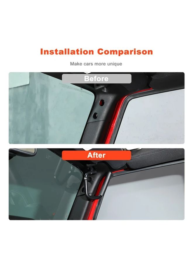 Black Rear Grip Handles for Jeep Wrangler JK Unlimited 2007 2017 Aluminum Alloy Top Bar - Image 3