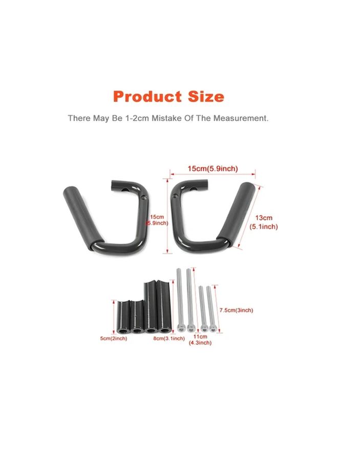 Black Rear Grip Handles for Jeep Wrangler JK Unlimited 2007 2017 Aluminum Alloy Top Bar - Image 2