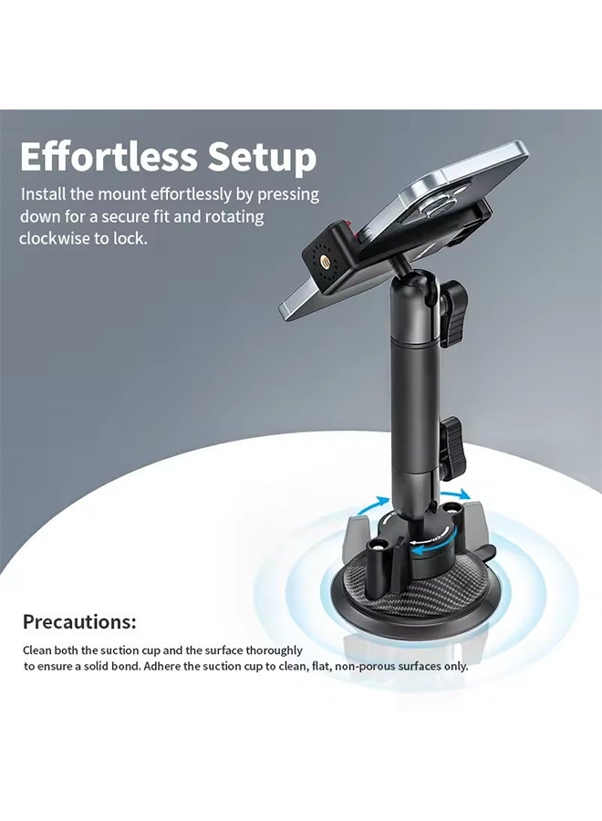 يولانزي حامل تثبيت على الزجاج الأمامي للسيارة من Ulanzi ZJ01، مع مشبك تثبيت للهاتف، وحامل تثبيت على الزجاج الأمامي لهاتف GoPro - Image 4