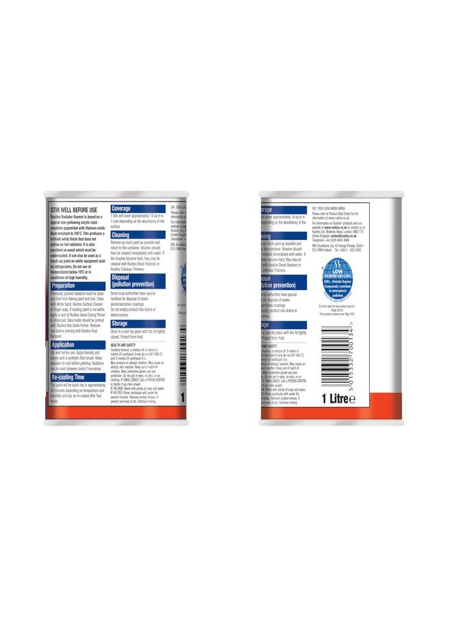 Rustins Quick Drying Radiator Enamel Satin 1L - Image 3