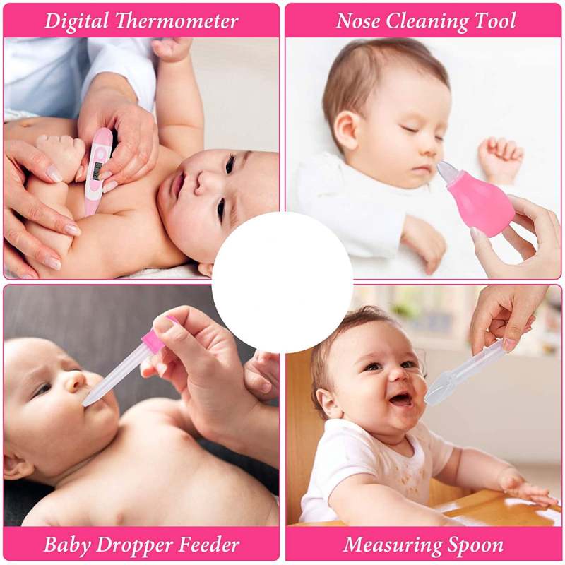 Baby Grooming Kit: Pink Portable 14-Piece Set - Safety-Focused Newborn Grooming Kit for Infant Daily Care - Image 3