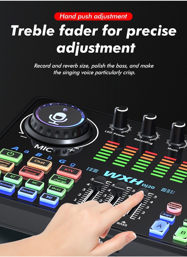 Sunbmebge - Live Sound Card Set/Condenser Microphone Set With Microphone Stand And Professional Mixer/Studio Equipment/Podcasting Microphone For Streaming Broadcast/Gaming/Recording/Singing/Tiktok/Youtube - Image 1