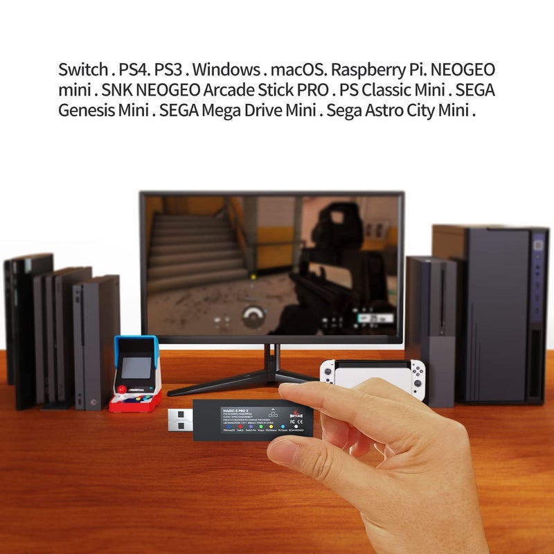 MAYFLASH Magic-S PRO 2 Wireless Bluetooth USB Adapter for PS4, Switch/Switch 2, macOS, Windows, Raspberry Pi, Compatible with Xbox Series X & S Controller, Xbox One Bluetooth, PS5 Controller and More - Image 5