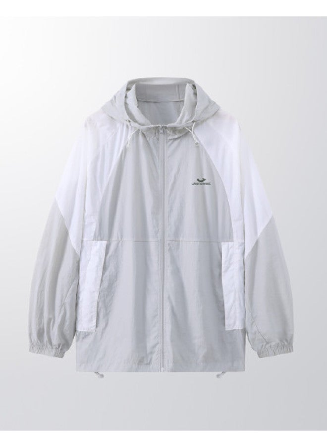 Jeanswest Men's Sun Protection Hoodie 2025 Summer Loose Slim-fit Color-blocked Casual Sporty Zip-up Jacket With Hood - Image 1