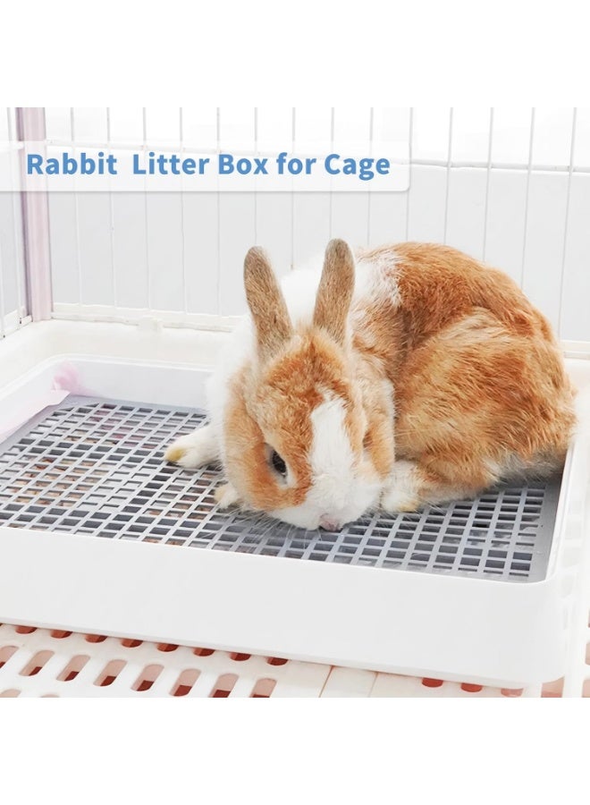 Meetion Rabbit Litter Box for Cage, 2 PCS Guinea Pig Potty Box with Grid Bunny Litter Tray Small Animals Potty Trainer Ferret Corner Toilet for Bunny Guinea Pig Chinchilla Ferret Hedgehog Rats - Image 3