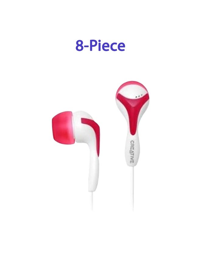 Creative In-Ear Wired Headphones Red-(8piece) - Image 1