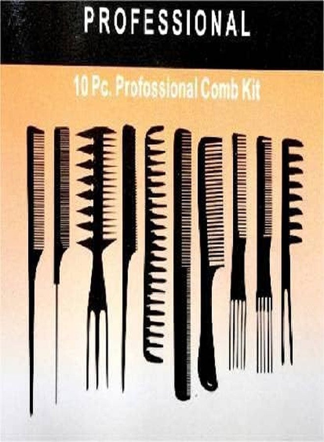 TWARAA Set of 10 Pcs Multipurpose Salon Hair Styling Hairdressing Barber Combs Professional Comb Kit with Hair Styling Section Clips | Styling Barber Comb Kits - Image 3