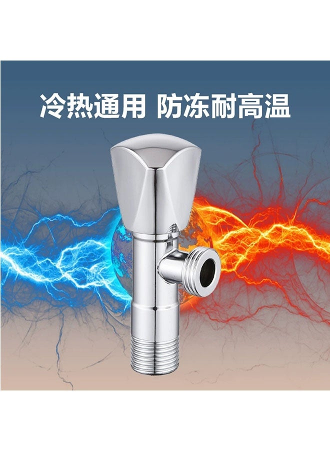 Ocean Stainless Steel Electroplated Triangle Valve, Thickened Hot and Cold Water Stop, Universal for Household Switch Water Heaters and Toilets，Easy to Install, Rust Resistant, Sturdy - Image 2