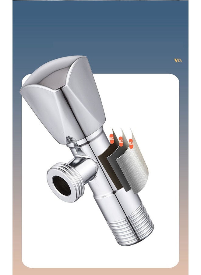 Ocean Stainless Steel Electroplated Triangle Valve, Thickened Hot and Cold Water Stop, Universal for Household Switch Water Heaters and Toilets，Easy to Install, Rust Resistant, Sturdy - Image 3