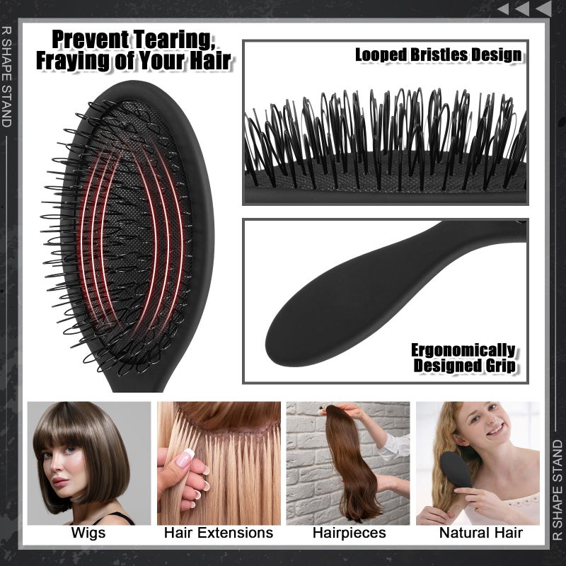 ProSuites 2 Pack Wig Head Stand with 3 PCS Wig Brush Comb, Travel Wig Holder Comb Set for for Women Multiple Wigs - Image 5