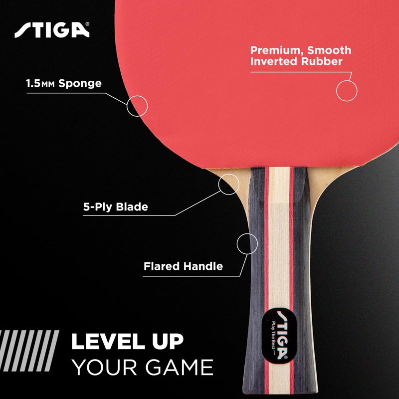 STIGA Performance 2 Player Ping Pong Set – 2 Table Tennis Rackets, 3 – 3 Star Orange Balls Included - Image 4
