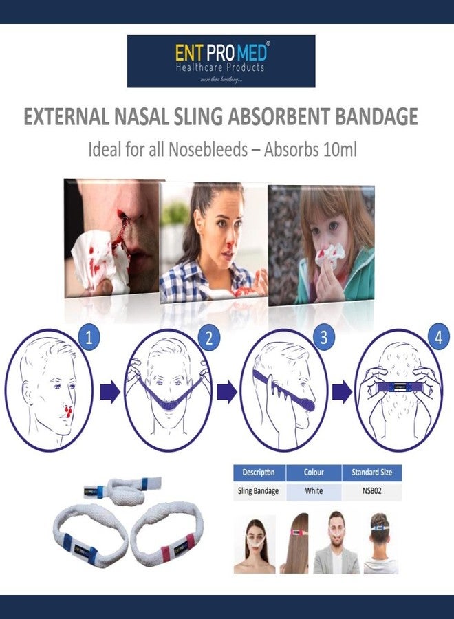 ENTPROMED Absorbent Nose Bandage - Blue Colour- Nasal Sling Bandage, Pack of 3. - Image 2