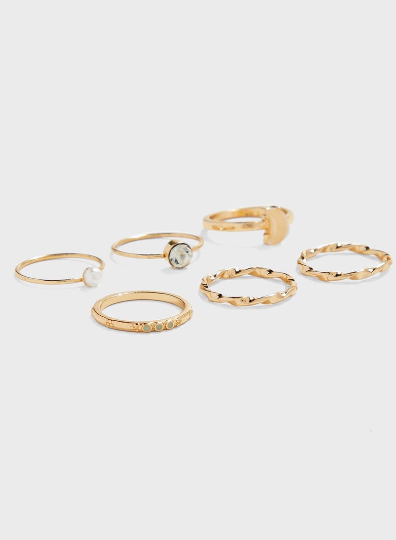 ELLA Pearl and Moon  Rings Multipack - Image 1