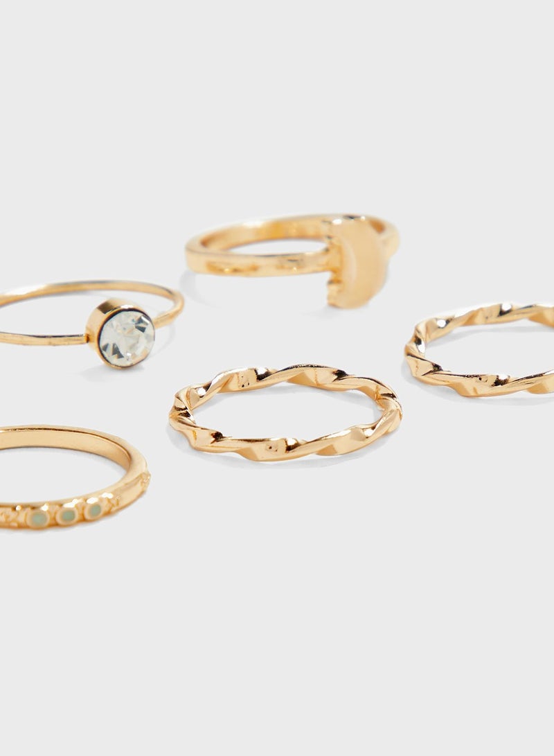 ELLA Pearl and Moon  Rings Multipack - Image 2