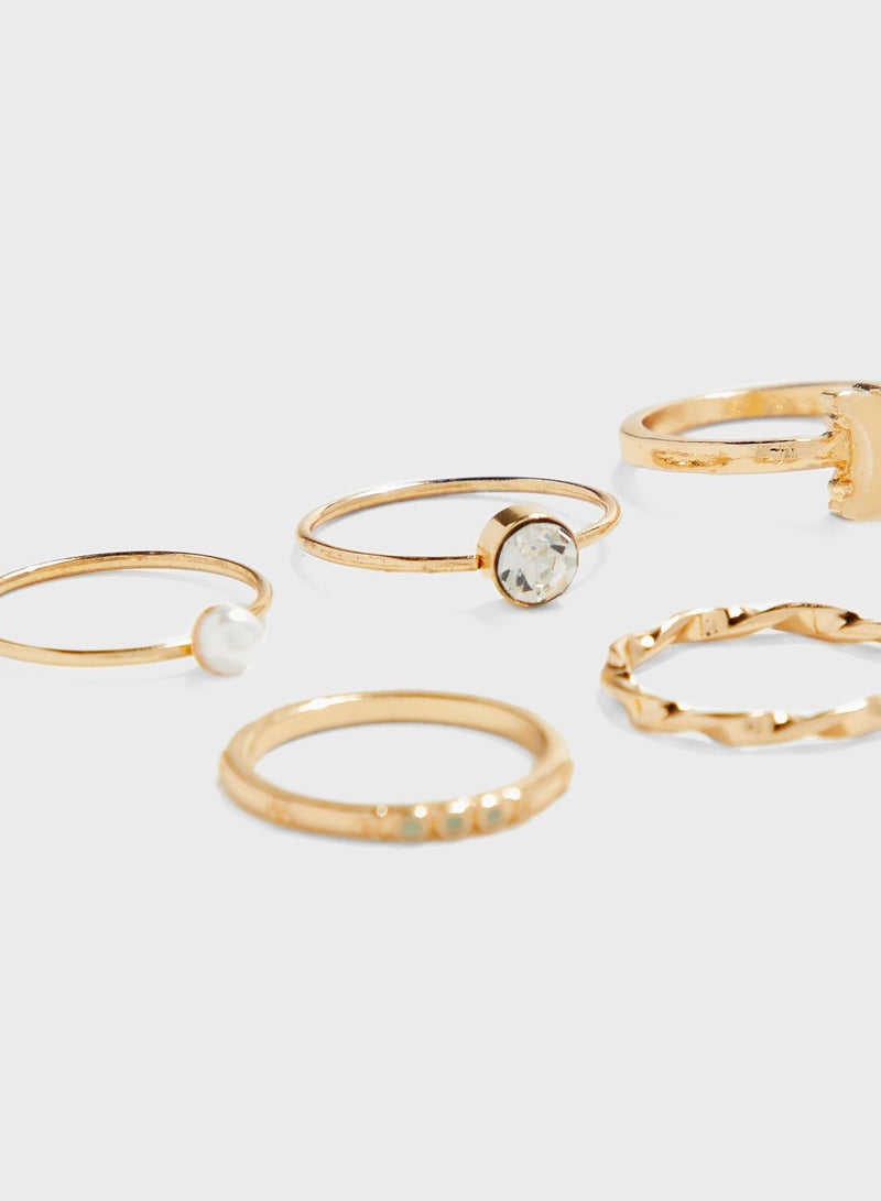 ELLA Pearl and Moon  Rings Multipack - Image 3